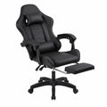 Sedia da Gaming Ergonomica Omega con Poggiapiedi - Regolabile e Confortevole, Nero