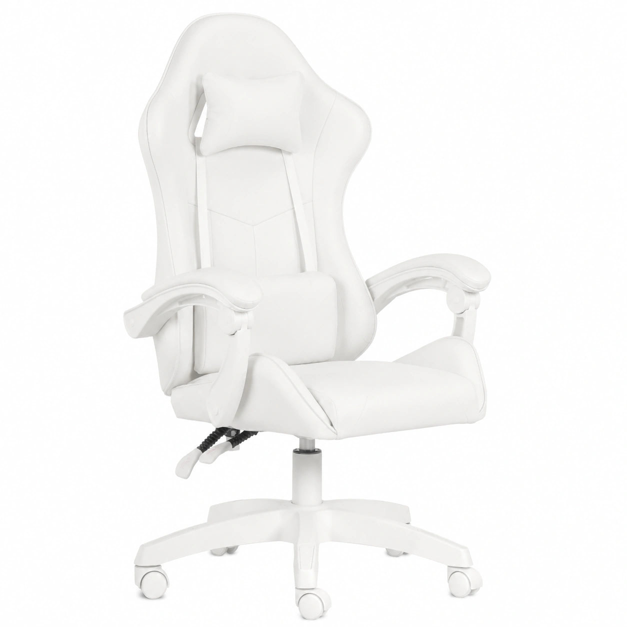 Sedia Gaming Apollo Ergonomica con Schienale Inclinabile, Braccioli Regolabili, Supporto Lombare e Collo, Rotazione 360°, Design Contemporaneo, Montaggio Semplice, Cuscini Bianchi Inclusi