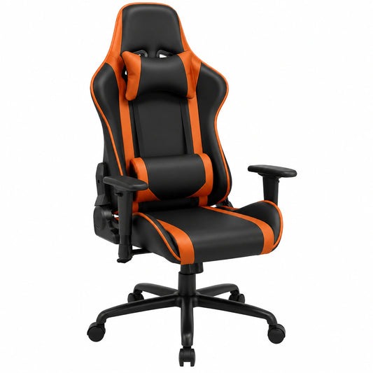 Sedia da Gaming Naruto Shippuden Premium - Inclinabile 150° - Pelle PU - Tema Hokage - Nero e Arancione