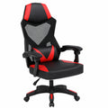 Sedia da Gaming Ergonomica, Rete Traspirante, Schienale Inclinabile, Supporto Lombare, Nero e Rosso