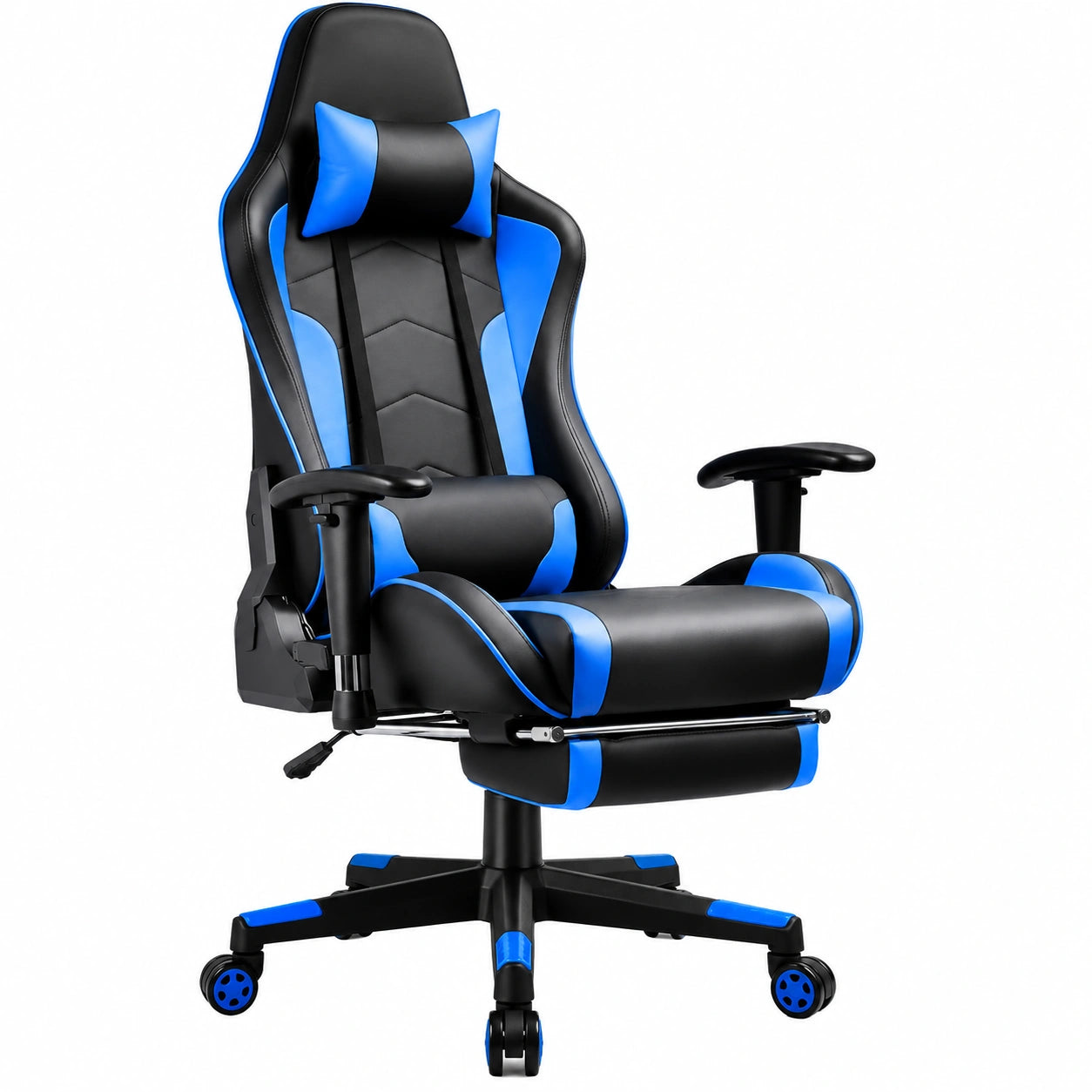 Sedia Ergonomica GTPLAYER con Poggiapiedi e Bluetooth per Gaming e Ufficio, Colore Blu
