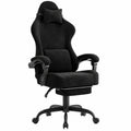 Sedia da Gaming Ergonomica Ferghana con Massaggio in Velluto, Regolabile e Confortevole, Nero