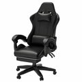 bigzzia Sedia da Gaming Ergonomica con Poggiapiedi e Massaggio, Ideale per Gioco, Studio e Ufficio (Nero)