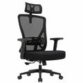 Sedia Ergonomica da Ufficio Durrafy con Supporto Lombare e Poggiatesta, Rete Traspirante, Inclinazione Regolabile, Girevole a 360°, Capacità di Carico 150kg, Colore Nero