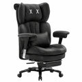 Sedia da Ufficio Ergonomica Efomao in Pelle PU con Supporto Lombare e Poggiapiedi, Regolabile e Girevole, Schienale Alto fino a 200 kg