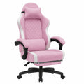 Sedia Gaming Ergonomica Rosa con Poggiapiedi e Supporto Lombare Regolabile