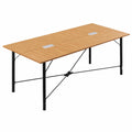 VEVOR Tavolo Riunioni Ufficio 1800 mm, Scrivania Moderna 6-8 Persone con Gambe in Metallo, Colore Marrone