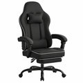 Poltrona da Gaming WOLTU Ergonomica con Cuscino a Molla, Reclinabile e Poggiapiedi, Robusta e Confortevole, Nero