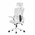 Sedia Ergonomica per Ufficio in Rete Bianca con Supporto Lombare e Braccioli