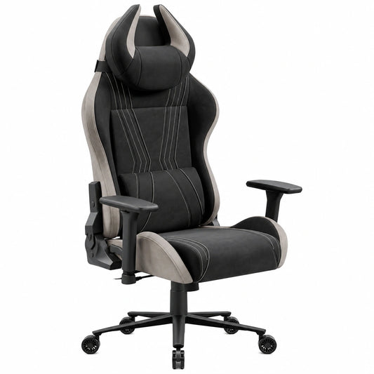 Sedia Gaming DIABLO X-Horn 2.0 in Tessuto, Braccioli 3D, Supporto Ergonomico, Poltrona per Gioco fino a 150 kg, Taglia L, Beige e Nero