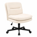 Durrafy Sedia Ergonomica in Velluto, Beige, Regolabile e Girevole per Ufficio e Makeup, Portata 136 kg
