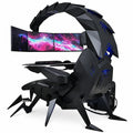 Poltrona da Gaming Ergonomica in Pelle PU con Massaggio Lombare e Schienale Alto