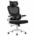 Sedia Ergonomica da Ufficio con Supporto Lombare e Poggiatesta, Girevole e Regolabile, Rivestimento Traspirante Nero