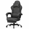 Sedia Gaming Ergonomica con Poggiapiedi e Tessuto Avanzato, Poltrona da Ufficio Regolabile, 150 kg, Nero
