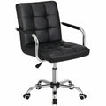 Sedia Ergonomica da Ufficio in Ecopelle Nera con Altezza Regolabile