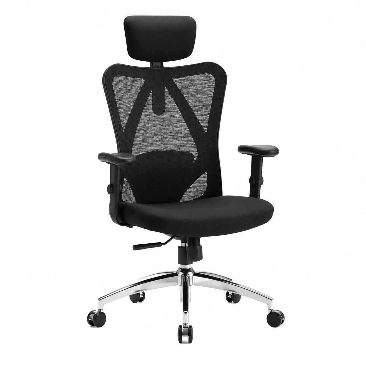 Sedia Ergonomica da Ufficio SIHOO M18, Poggiatesta e Braccioli Regolabili, Schienale in Rete, Nero, Supporto Fino a 150 kg