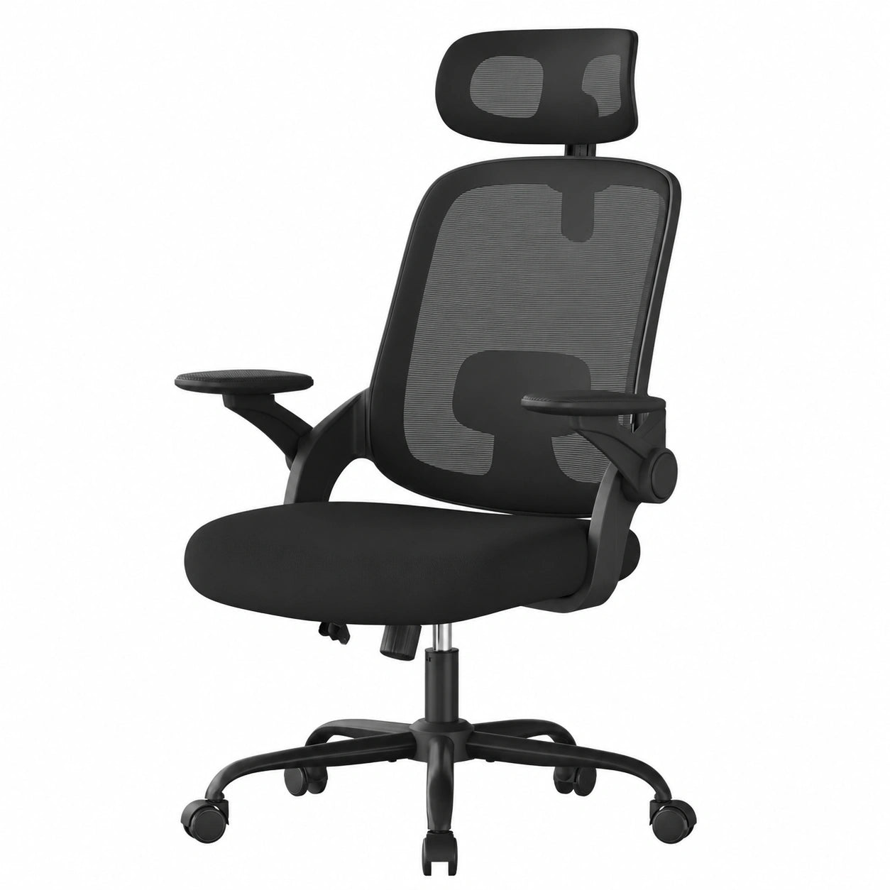 Sedia da Ufficio Ergonomica WOLTU con Supporto Lombare e Braccioli Regolabili, Schienale a Rete Traspirante, Funzione Dondolo