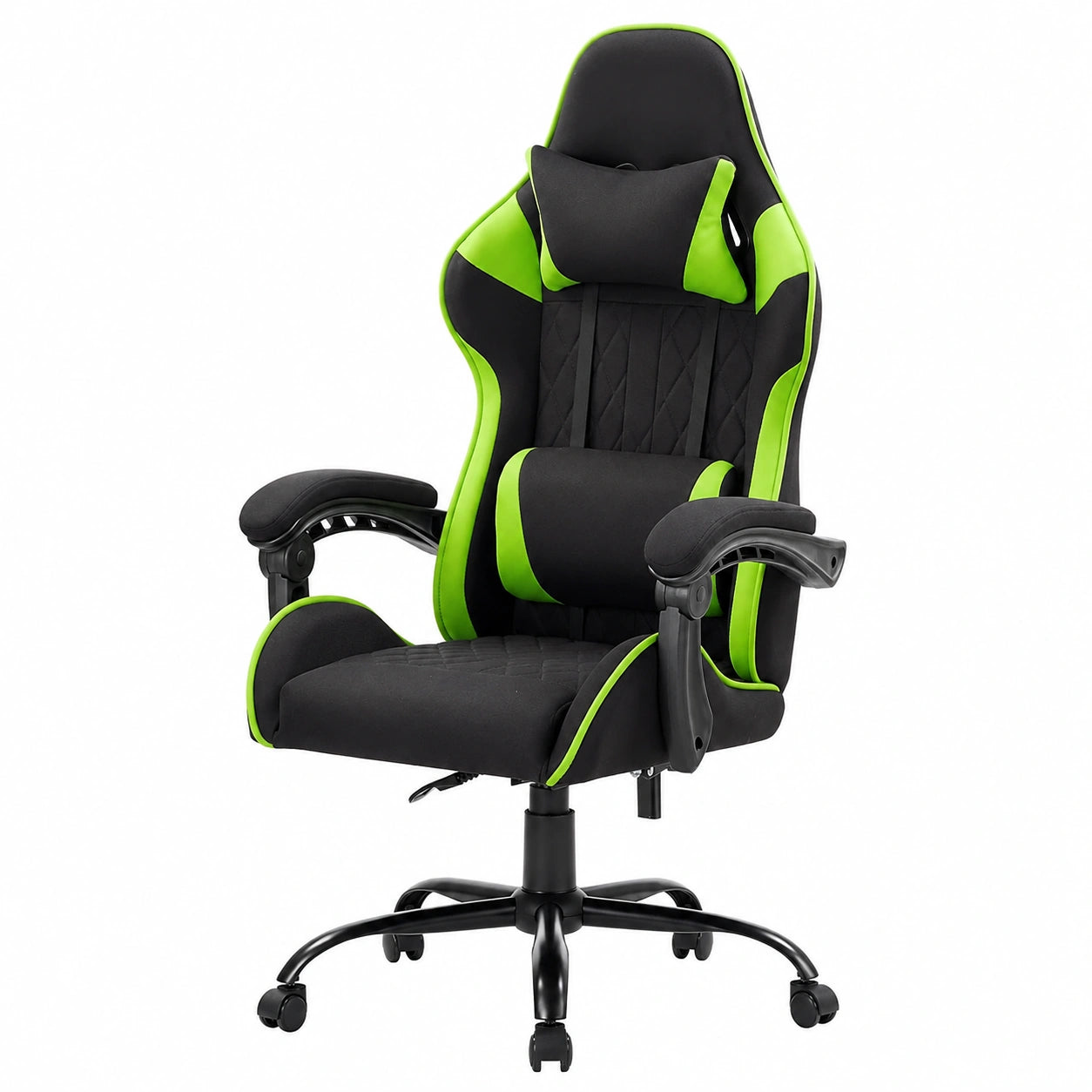 Sedia da Gaming ITEK RHOMBUS FF10 Verde, Ergonomica con Schienale Reclinabile, Cuscino Poggiatesta e Supporto Lombare