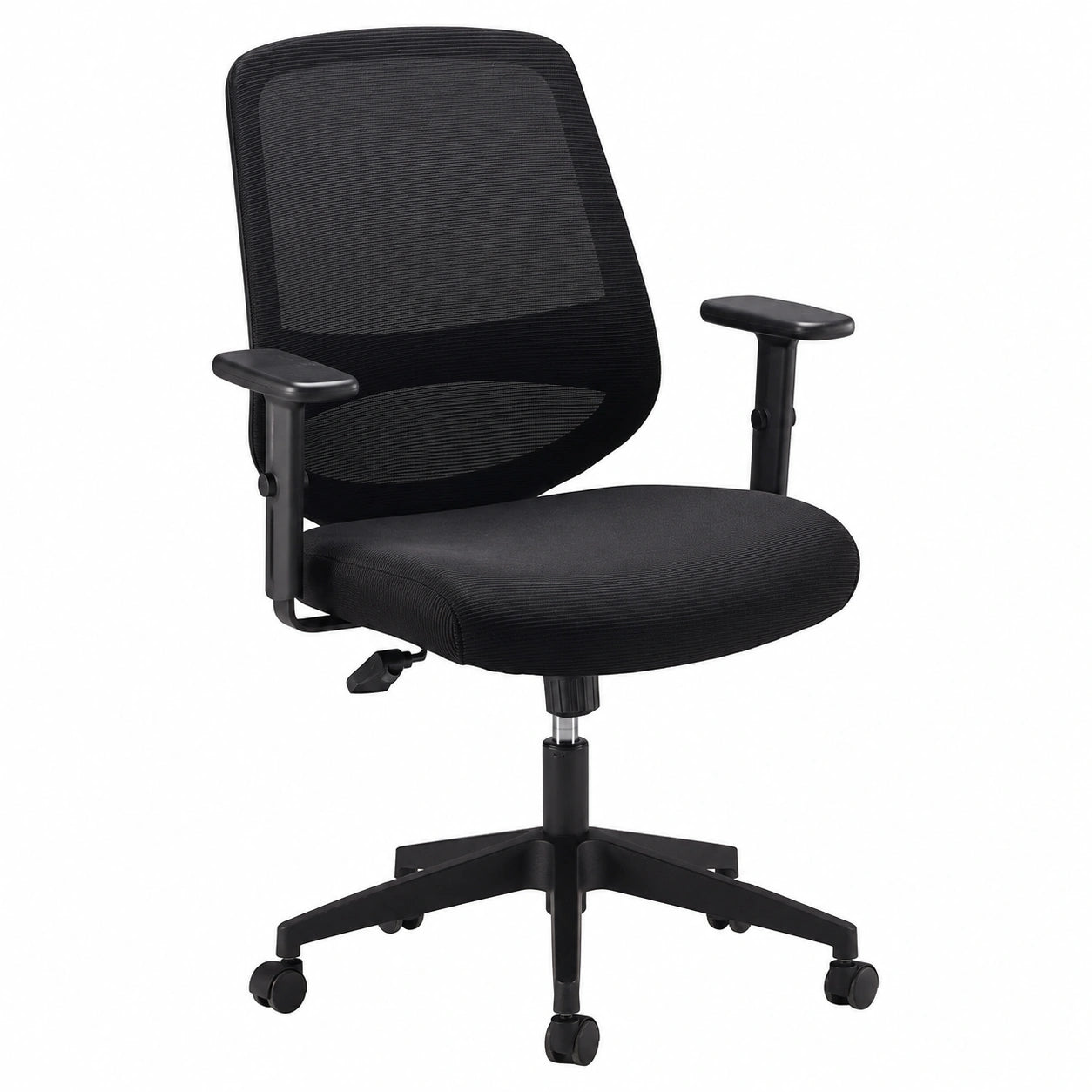 Sedia Ergonomica da Ufficio Amazon Basics, Braccioli e Supporto Lombare Regolabili, Rete Traspirante, Montaggio Facile, Nero