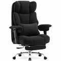 Sedia Ergonomica da Ufficio in Tessuto con Poggiapiedi, Poltrona Reclinabile per PC e Gaming, Supporto Lombare, Nero