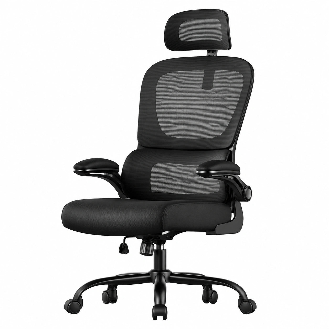 Sedia Ergonomica da Ufficio SONGMICS con Braccioli Pieghevoli e Supporto Lombare