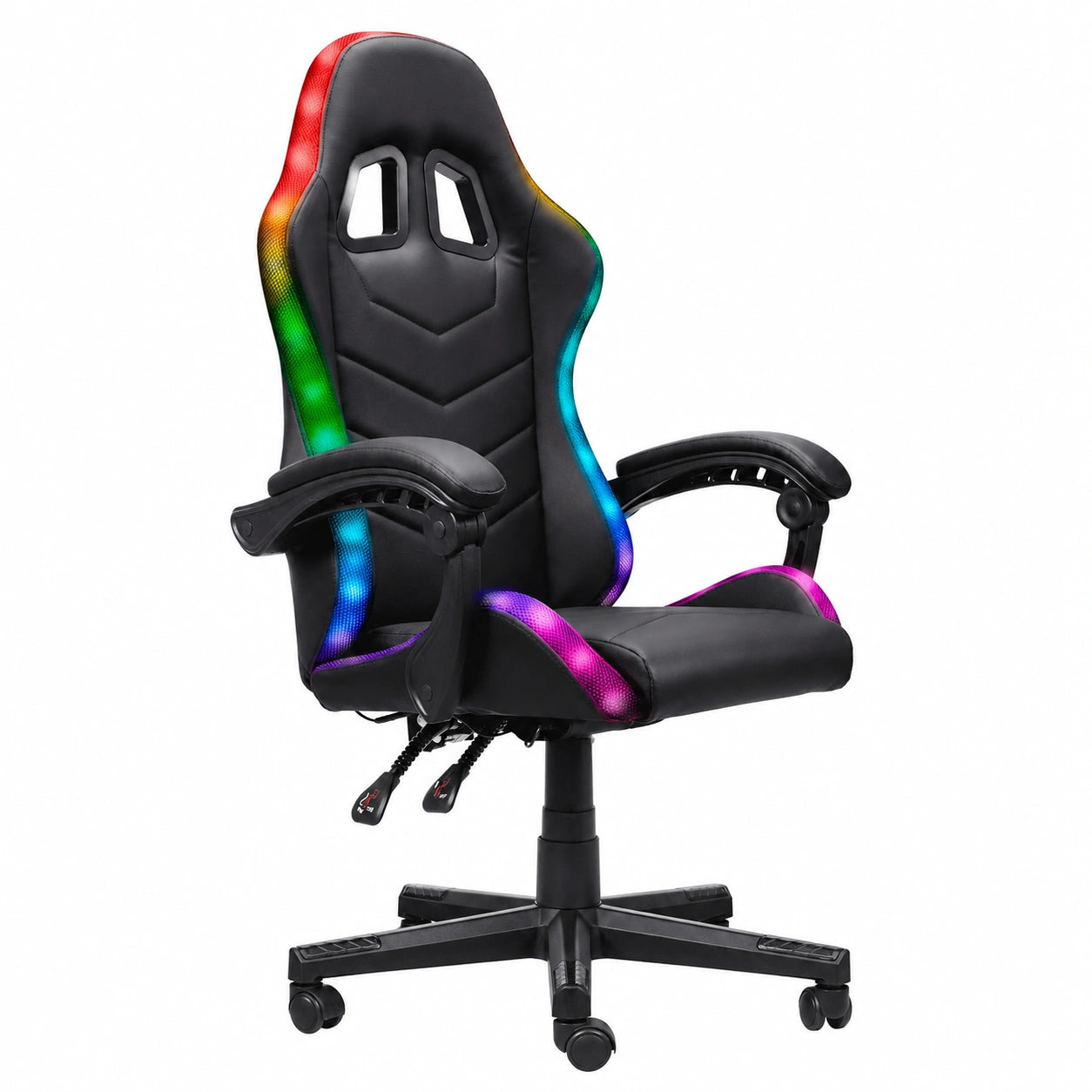 Poltrona da Gaming GXTrust Roniq con Luci LED RGB, Regolazione di Altezza e Schienale Reclinabile